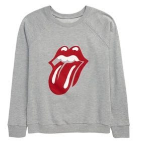 NWT Treasure & Bond Rolling Stones BAND GRAPHIC SWEATSHIRT IN GREY